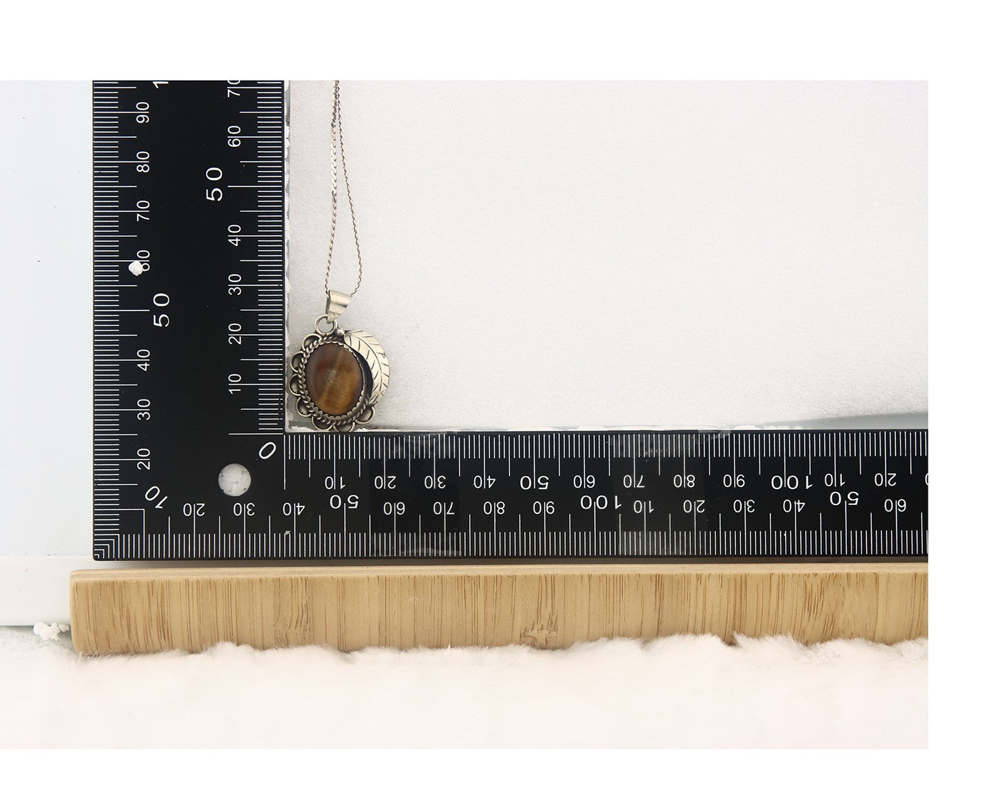 Navajo Sterling Silver Necklace Authentic Tiger Eye Sapphire Vintage Handmade