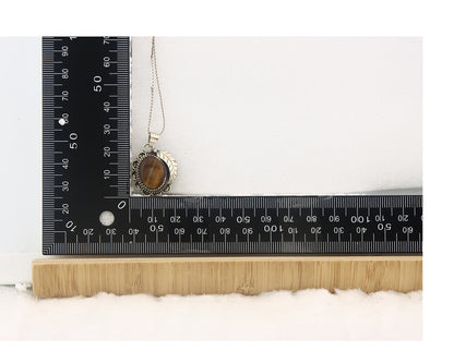 Navajo Sterling Silver Necklace Authentic Tiger Eye Sapphire Vintage Handmade