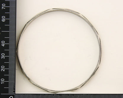 Navajo Bangle Bracelet 925 Silver Hand Stamped Triangle Native Artist C.80's