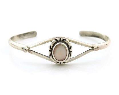 Navajo Cuff Bracelet Sterling Silver Authentic Pink Muscle Native Artist