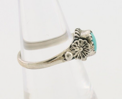 Navajo Ring 925 Silver Kingman Turquoise Native American Artist Made In 1985