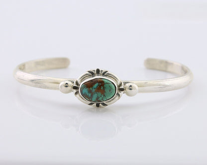 Navajo Bracelet 925 Silver Natural Turquoise Native American Artist C.80's