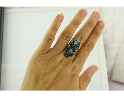 Vintage Navajo Ring 925 Sterling Silver Turquoise Handmade Size 6.5