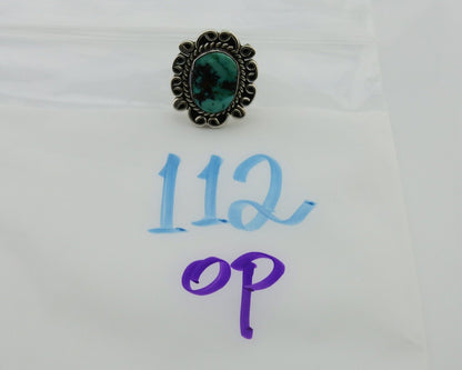 Navajo Ring 925 Silver Royston Turquoise Artist Siged W C.80's