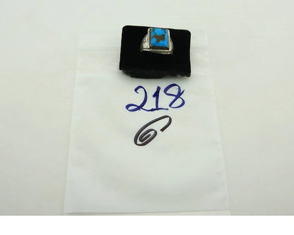 Men Navajo Ring Sterling Silver Natural Turquoise Vintage Size 11.5 Handmade