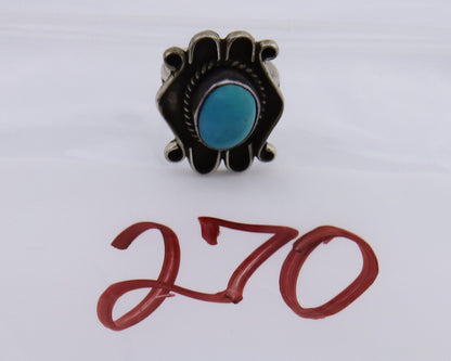 Navajo Handmade Ring 925 Silver Natural Arizona Turquoise Artist C.80's