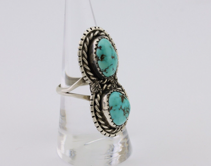 Navajo Ring 925 Silver Natural Turquoise Artist Signed Tom Willeto C.80's