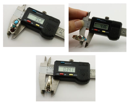 Navajo Ring 925 Silver Turquoise & Coral Natural American Artist C.80's