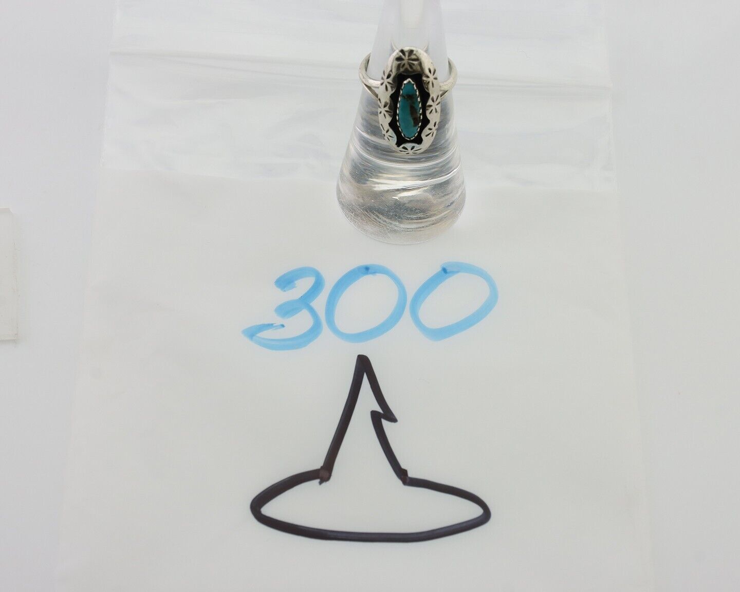 Navajo Ring 925 Silver Natural Blue Turquoise Native American Artist C.80's