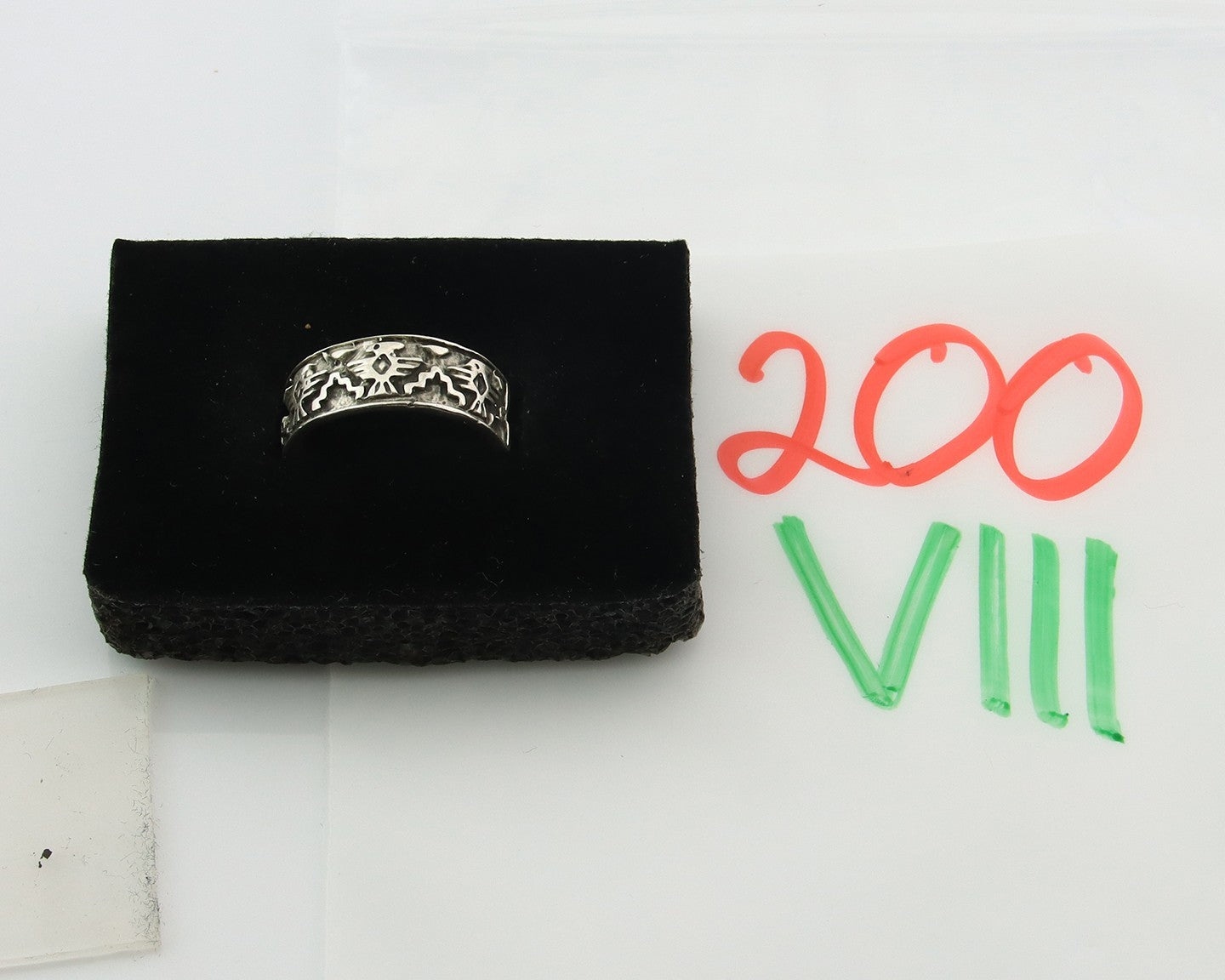 Navajo Band Ring Sterling Silver Vintage Authentic Signed BSM Size 7.0