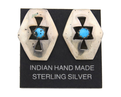 Navajo Earrings Sterling Silver Vintage Handmade Shadow Box