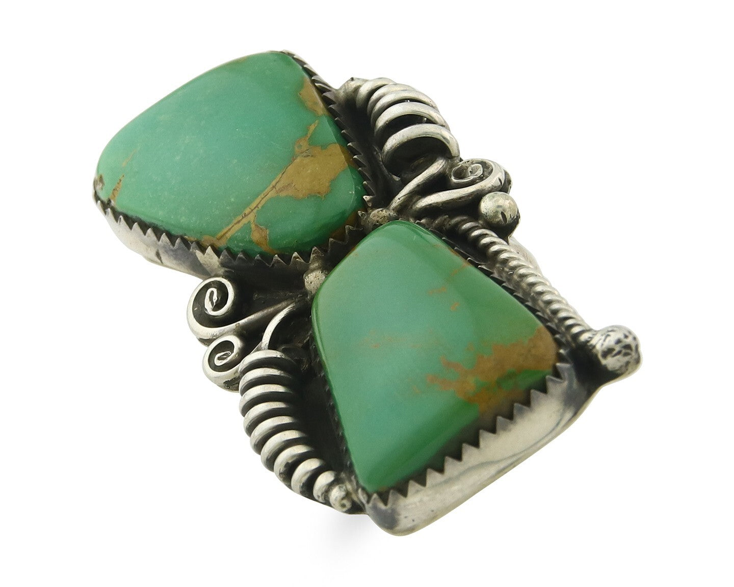 Vintage Navajo Ring 925 Sterling Silver Authentic Manassas Turquoise Size 6.5