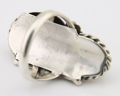 Navajo Ring 925 Silver Natural Blue Turquoise Native American Artist C.80's
