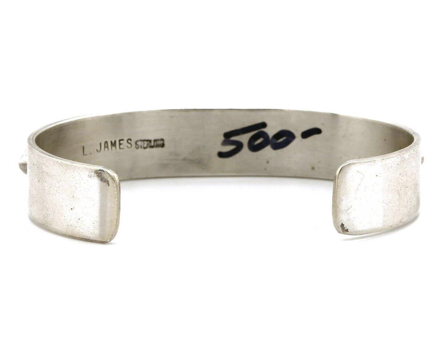 Navajo Gemstone Bracelet .925 Silver Handmade Signed L James C.80's