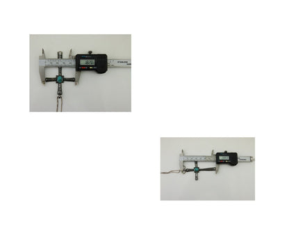 Navajo Sand Cast Cross Pendant 925 Silver Turquoise Native Artist C.80s