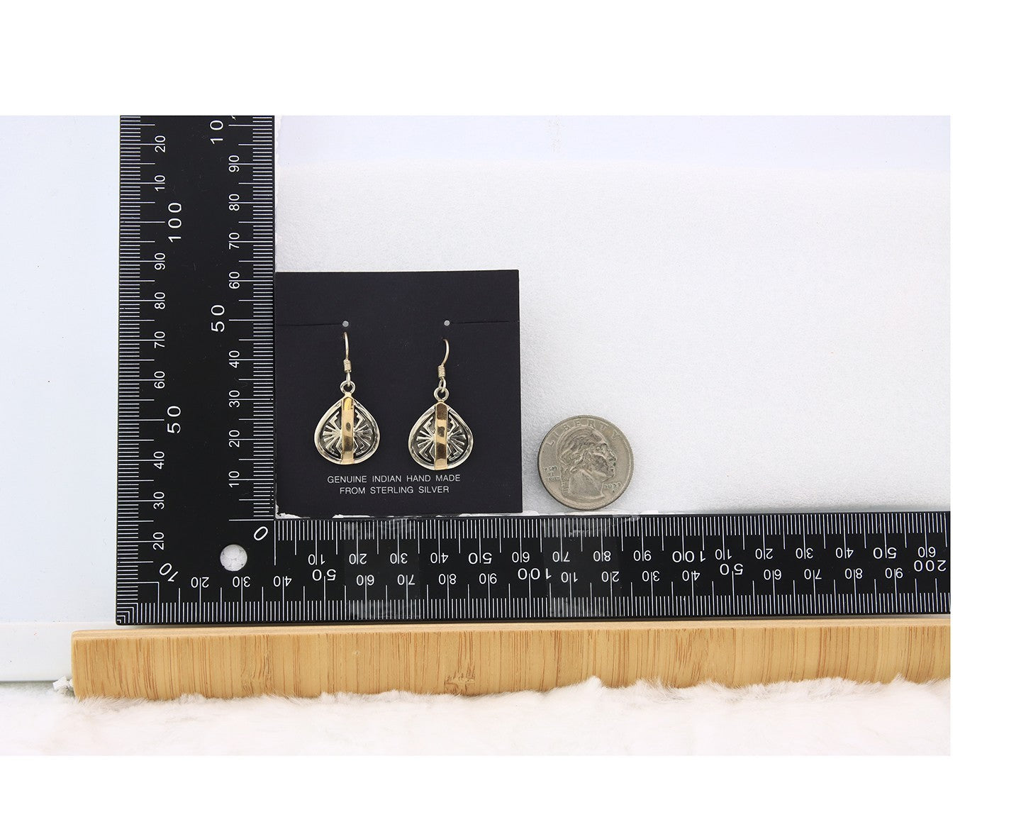 Navajo Earrings Sterling Silver & Gold Vintage Handmade