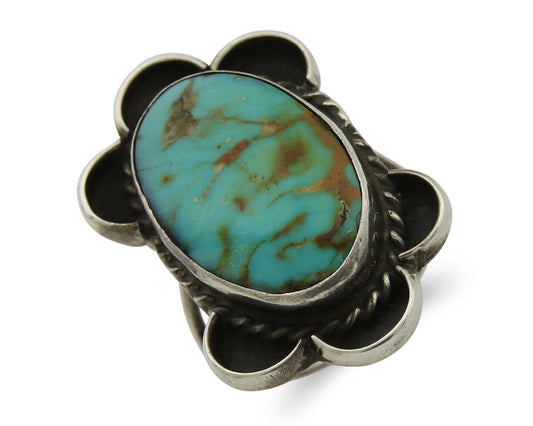 Navajo Handmade Ring 925 Silver Turquoise Native Artist C.80's