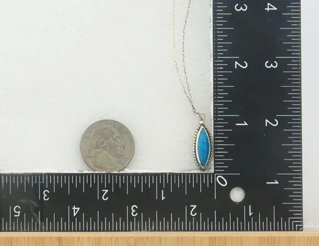 Navajo Necklace Sterling Silver Natural Blue Turquoise Vintage