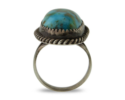 Navajo Ring 925 Silver Blue Turquoise Native American Artist C.80's