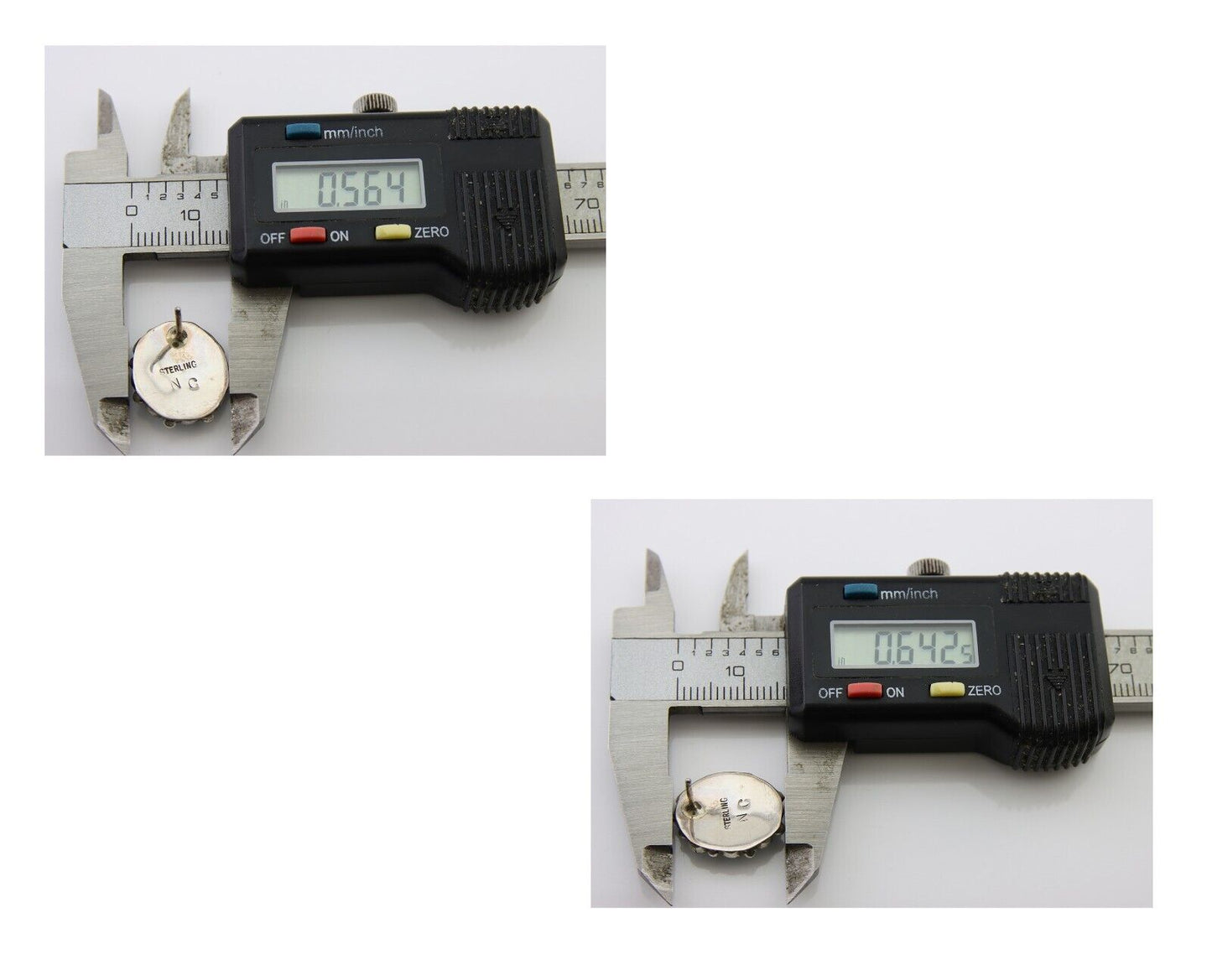 Navajo Shield Earrings 925 Silver Natural Turquoise Signed Nathaniel Curley C80s