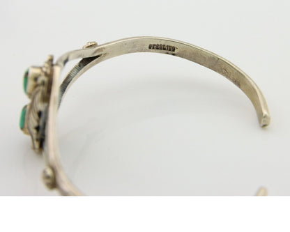Navajo Bracelet 925 Silver Cuff Turquoise Handmade Native Artist C.80's