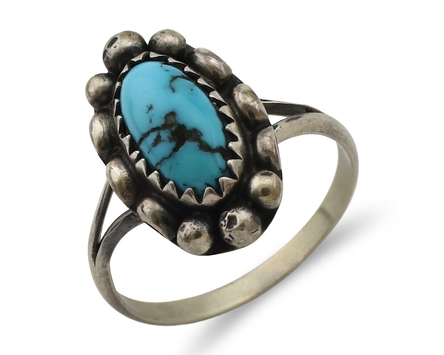 Navajo Ring 925 Silver Turquoise Artist Signed SkyStone Creations C.80's