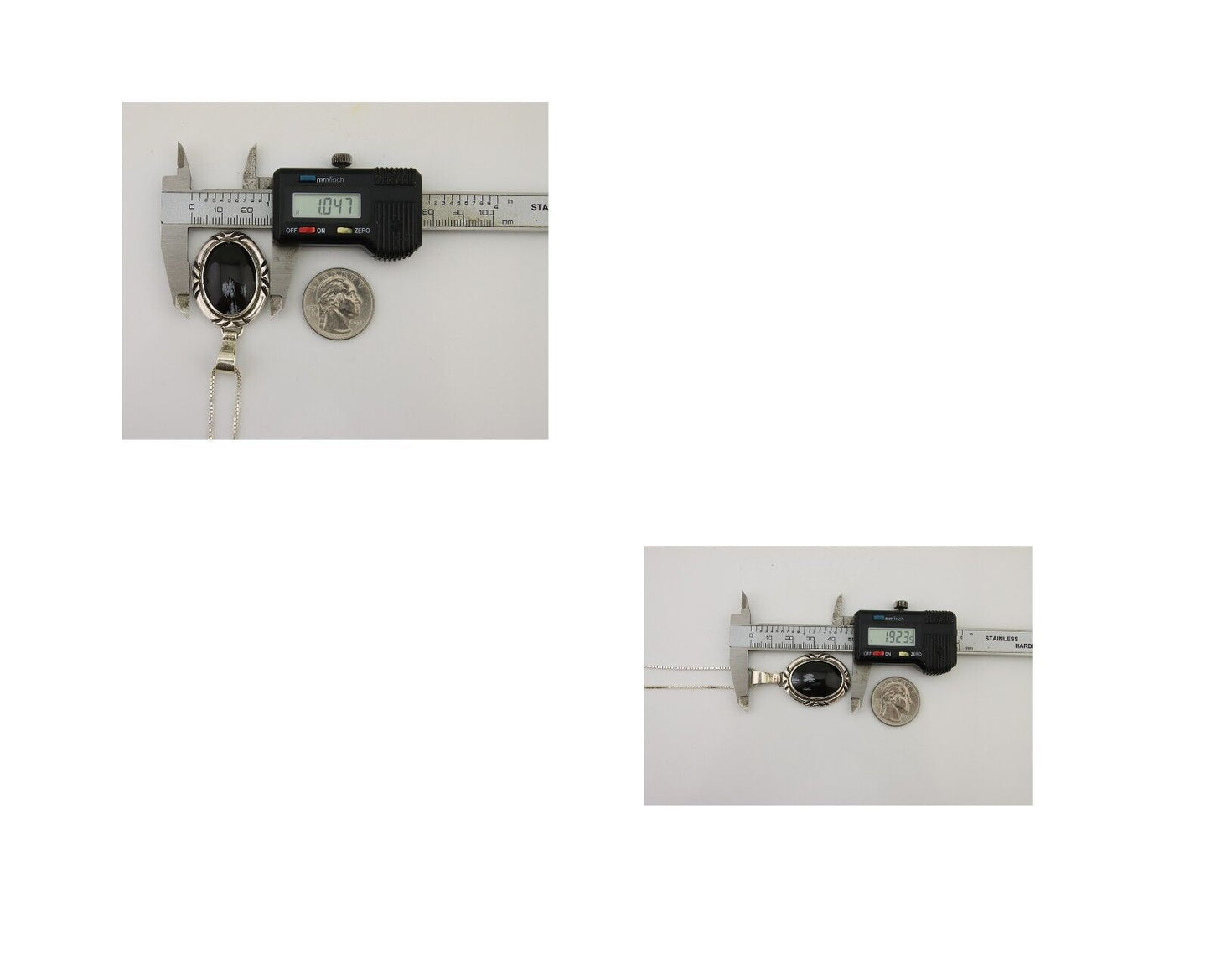 Navajo Necklace 925 Silver Onyx Natural Snowflake Agate Signed Native American