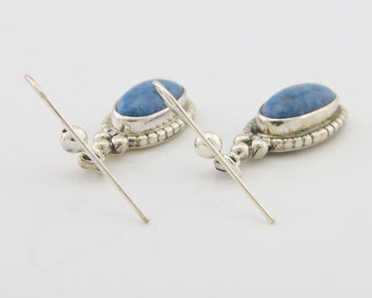 Navajo Dangle Earrings 925 Silver Natural Denim Lapis Signed Melissa Yazzie C80s