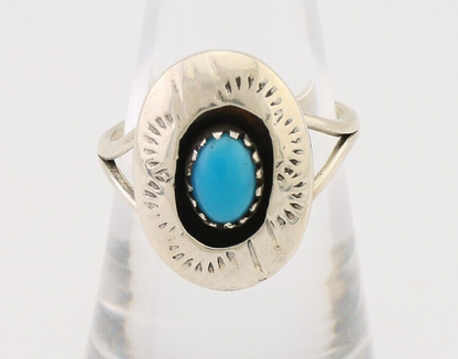 Navajo Handmade Ring 925 Silver Blue Turquoise Artist Signed MN C.80's