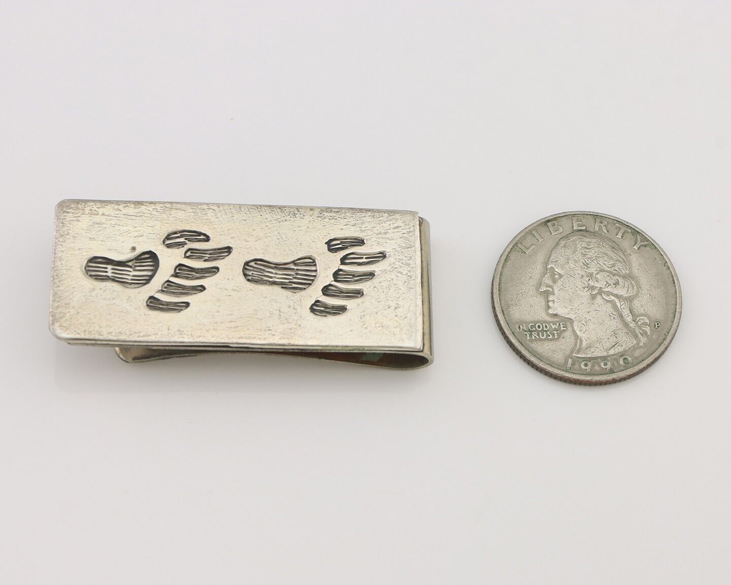 Navajo Paw Money Clip Handmade .925 Silver & .999 Nickle C.80's