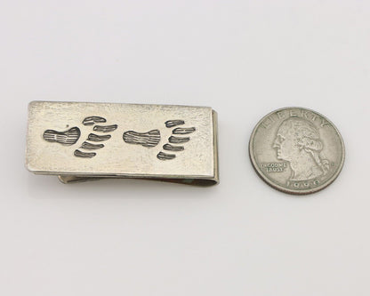 Navajo Paw Money Clip Handmade .925 Silver & .999 Nickle C.80's