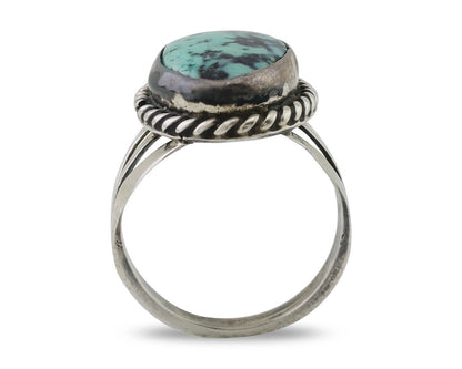 Navajo Ring 925 Silver Turquoise Native American Artist Size 8.0 C.80's