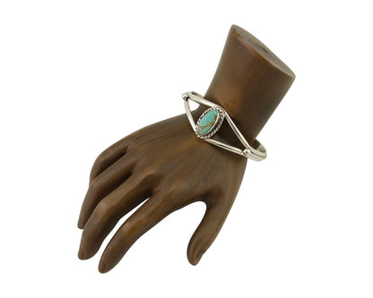 Navajo Bracelet 925 Silver Blue Turquoise Artist Signed Gecko C.80's