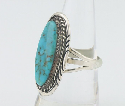 Navajo Ring 925 Silver Natural Blue Turquoise Native American Artist C.80's