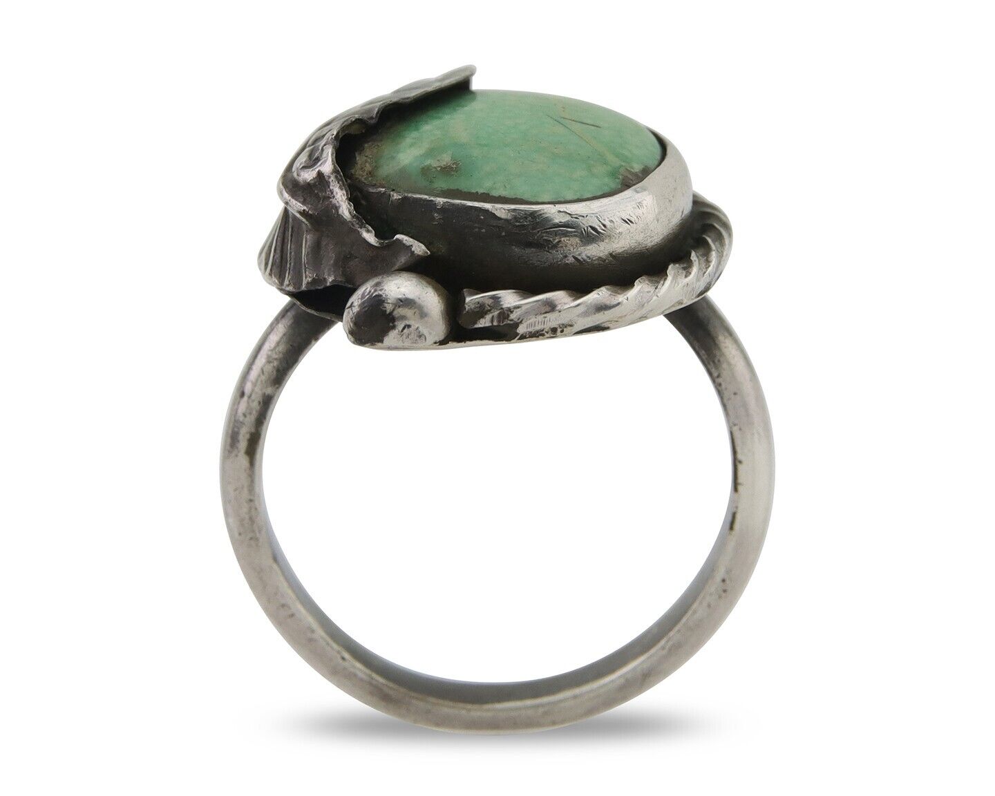 Navajo Handmade Ring 925 Silver Natural Turquoise Native Artist C.80's