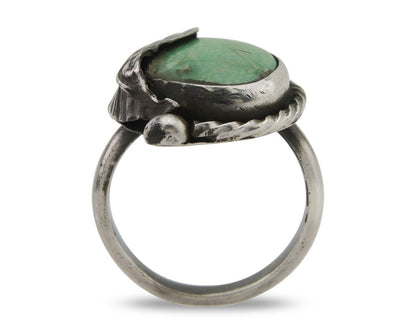 Navajo Handmade Ring 925 Silver Natural Turquoise Native Artist C.80's