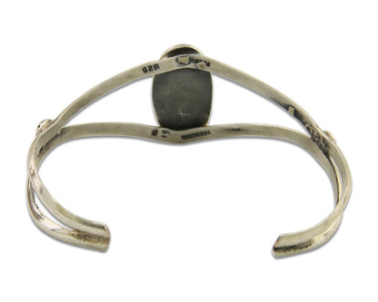 Navajo Cuff Bracelet 925 Silver Turquoise Cuff Artist Signed IJC C.80's