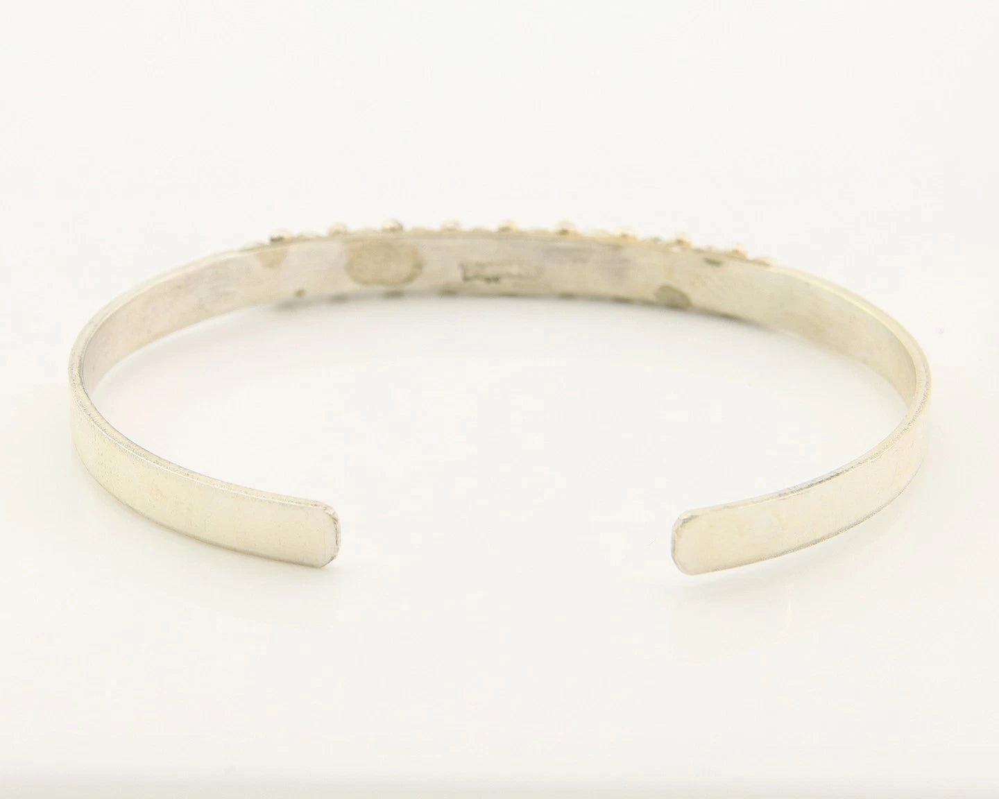 Navajo Cuff Bracelet Sterling Silver Authentic Snake Eye Coral Handmade Vintgage