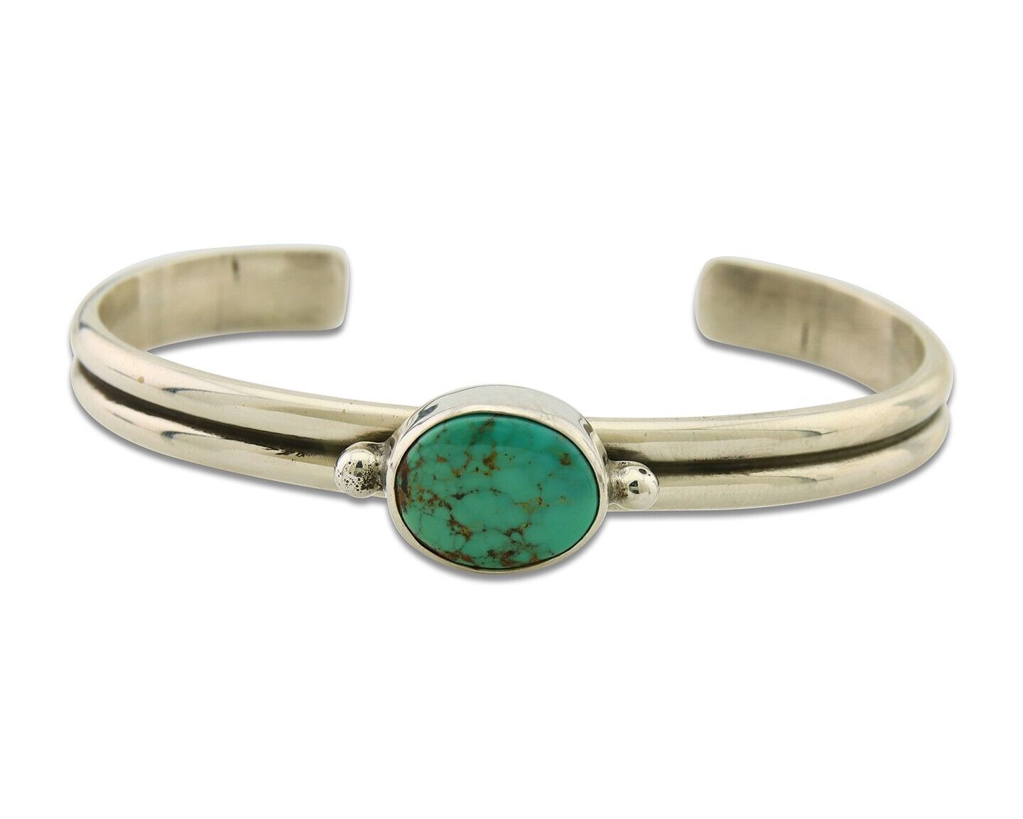 Navajo Cuff Bracelet 925 Silver Turquoise Cuff Native American Artist C.80's