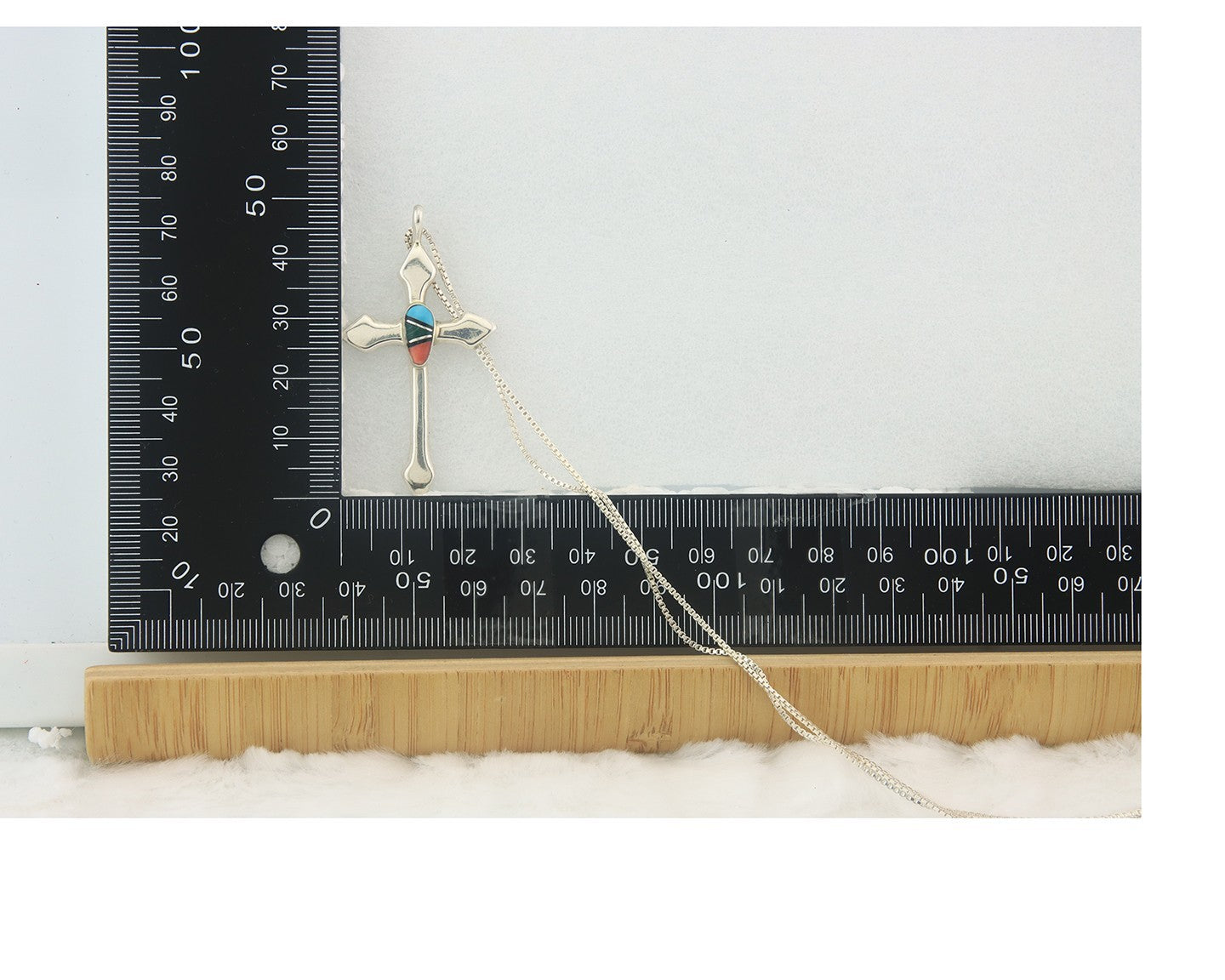 Navajo Cross Necklace Sterling Silver Authentic Natural Gemstones Signed M