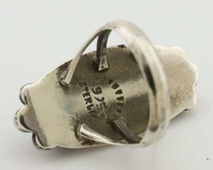 Navajo Turquoise Ring 925 Silver Native Artist Signed Sunrise Size 6.0 C.80's