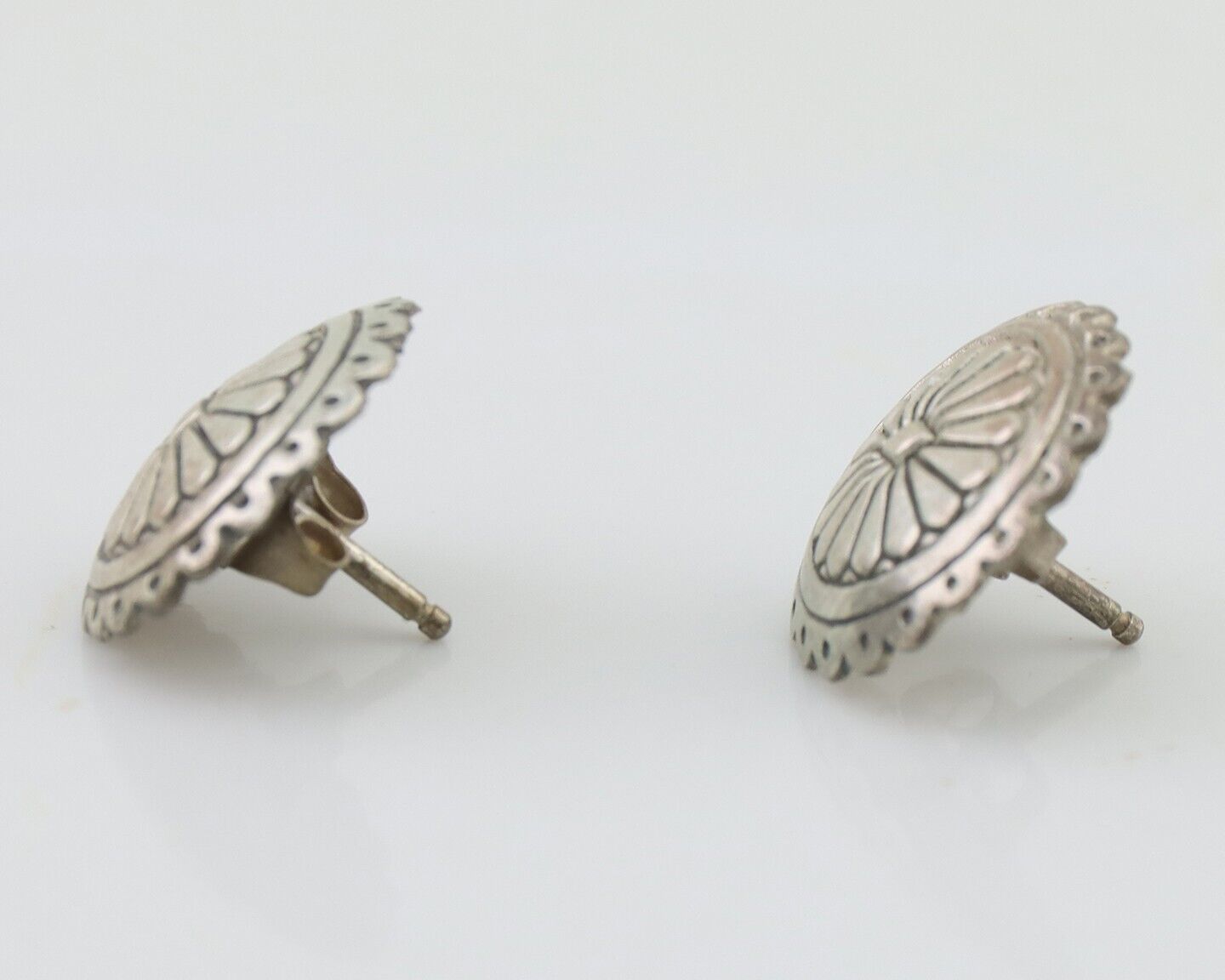 Navajo Small Shield Earrings 925 Silver Native American Artist C.80's