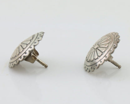 Navajo Small Shield Earrings 925 Silver Native American Artist C.80's