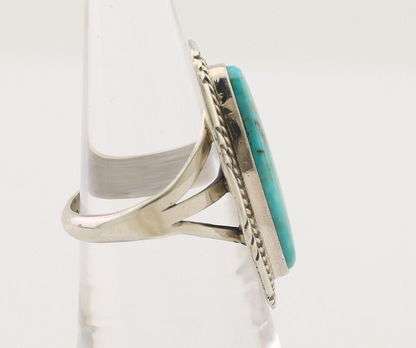Navajo Ring 925 Silver Natural Blue Turquoise Native American Artist C.80's