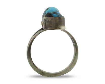 Navajo Ring 925 Silver Natural Blue Turquoise Native American Artist C.80's