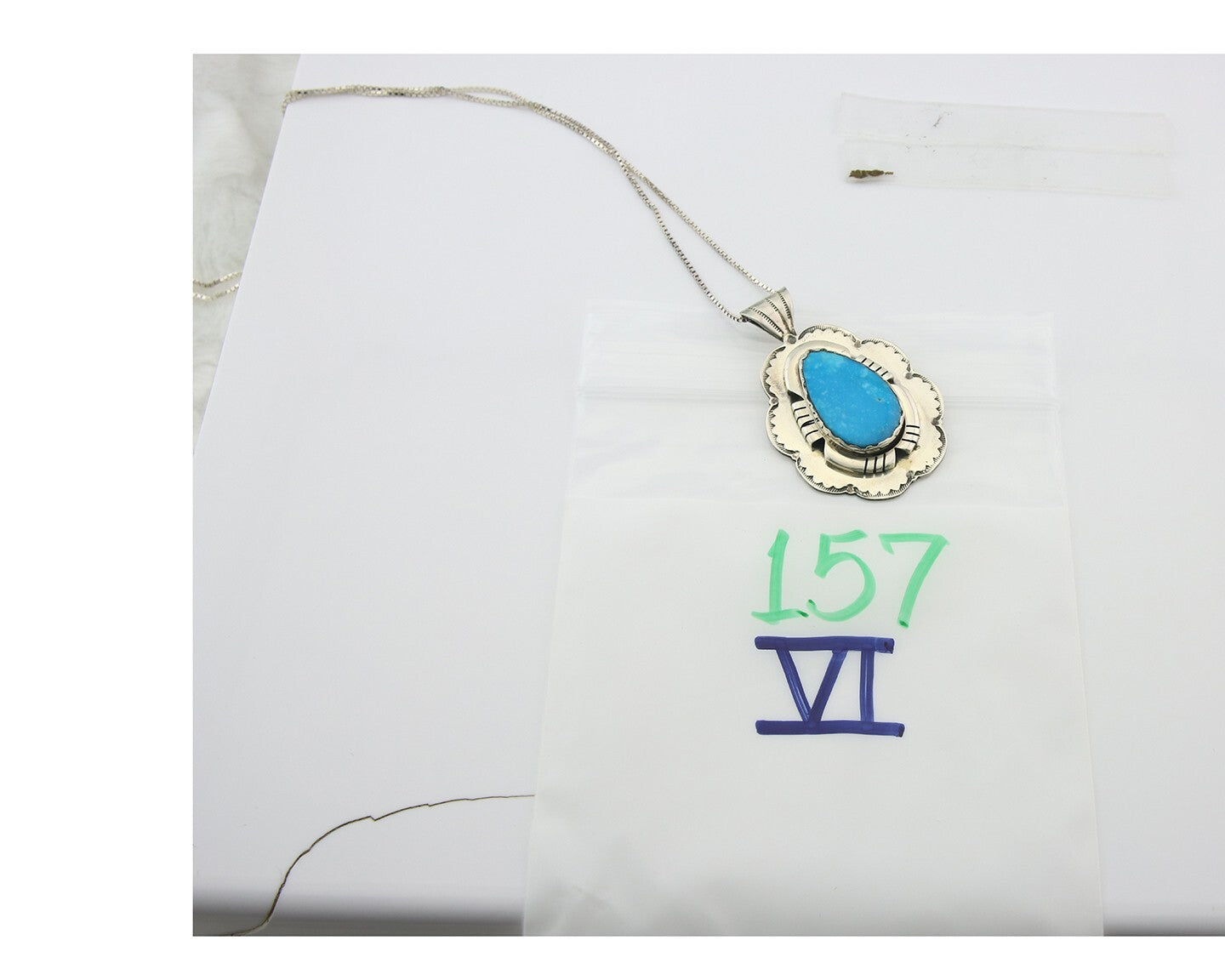 Navajo Sterling Silver Necklace Authentic Turquoise Vintage Signed Montoya