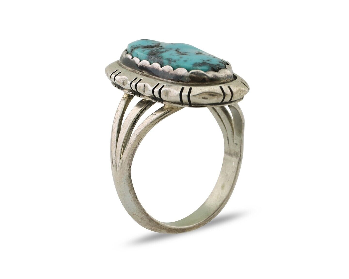 Navajo Ring 925 Silver Sleeping Beauty Turquoise Ben Boyd C.80's