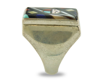 Vintage Zuni Ring 925 Sterling Authentic Natural Gemstone Signed EO Size 10.25