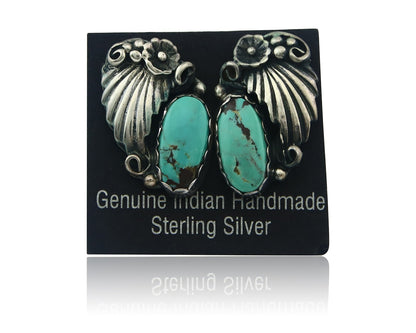 Navajo Earrings Sterling Silver Turquoise Vintage Dangle Handmade