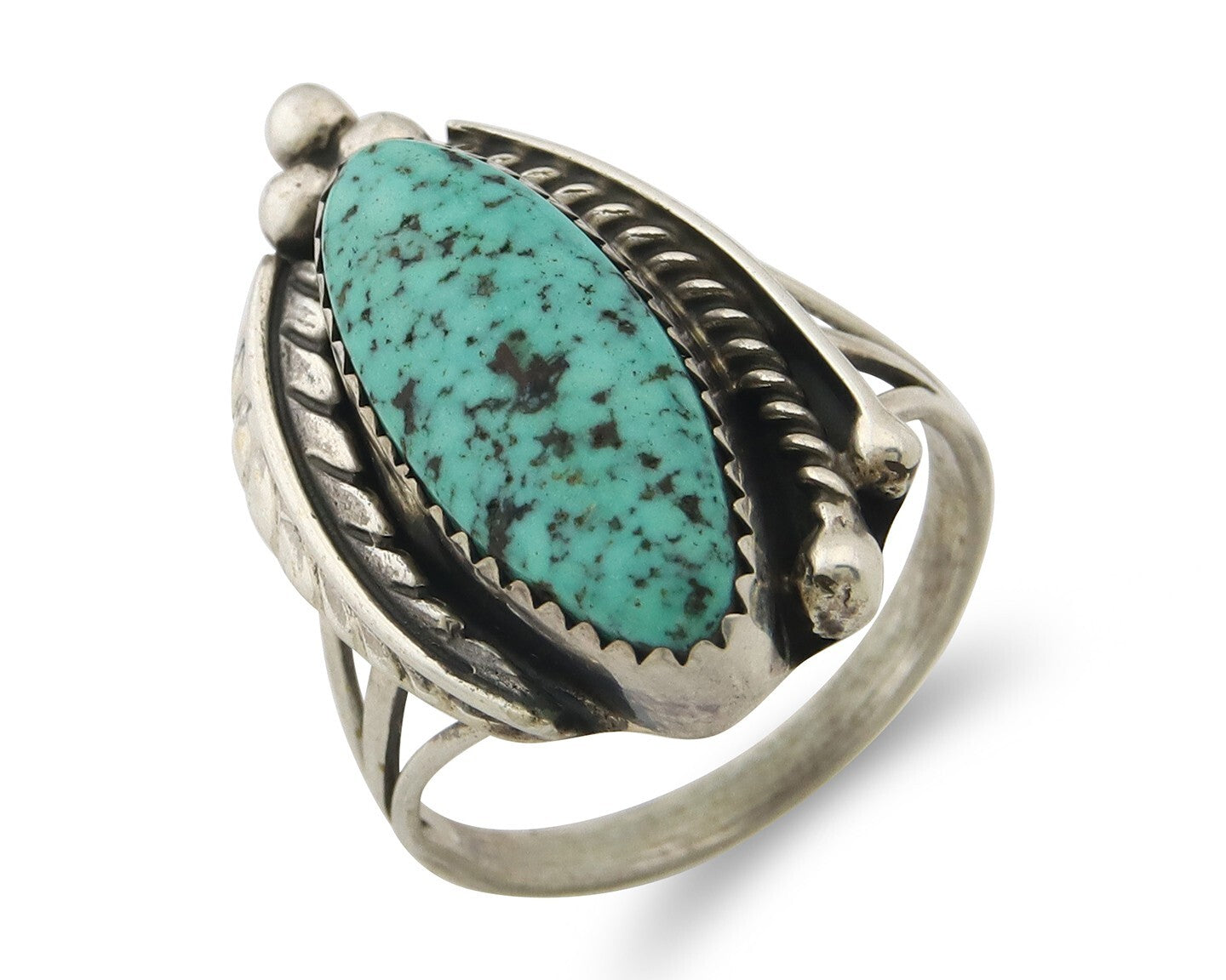 Vintage Navajo Ring 925 Sterling Silver Turquoise Handmade Size 8.5